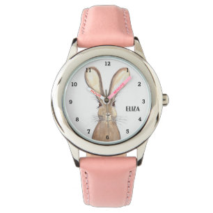 Cute Girls Pink Bunny Rabbit Animal Kids Watch