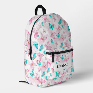 Cute Girl's Pink Butterfly   Printed Backpack