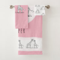 Cute Girl's Pink Doodle Giraffe Safari Child's