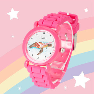 Cute Girls Pink Sea Turtle Animal Kids  Watch