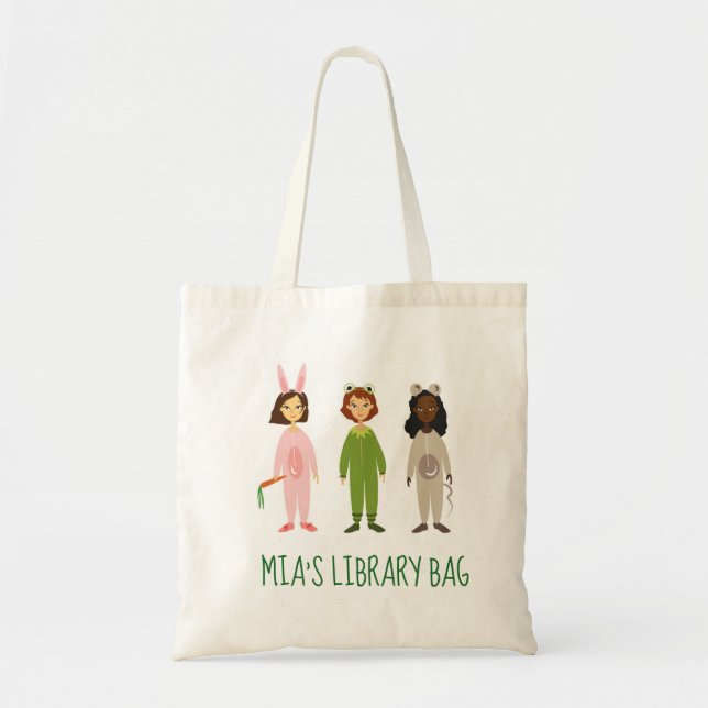 Cute girls pyjama friends theme tote bag (Front)