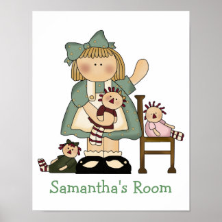 Cute Girls Raggedy Doll Print