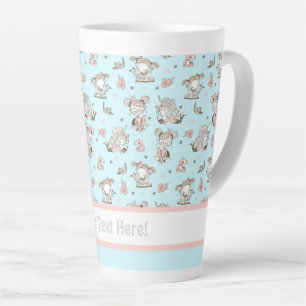 Cute Girls Reading Books Gift Ideas Latte Mug