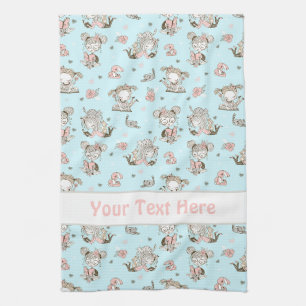 Cute Girls Reading Books Gift Ideas Tea Towel