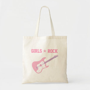 Cute Girls Rock Star Pink Guitar Tote Bag