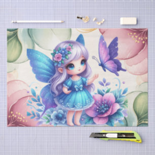 Cute girls room fairy decoupage tissue paper