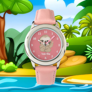 Cute girls sloth add name watch