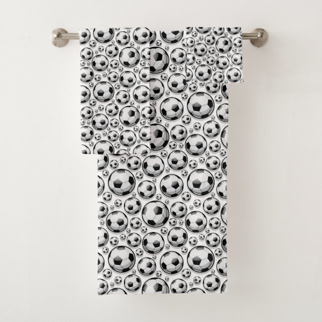 cute girls Soccer lovers tiled sports  Bath Towel Set (Insitu)