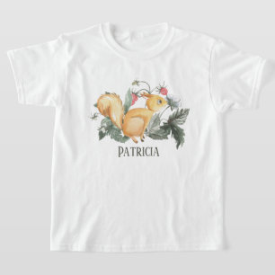 cute girls squirrel add name T-Shirt