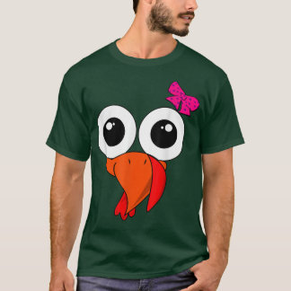 Cute Girls Turkey Costume  Thanksgiving Girl Turke T-Shirt