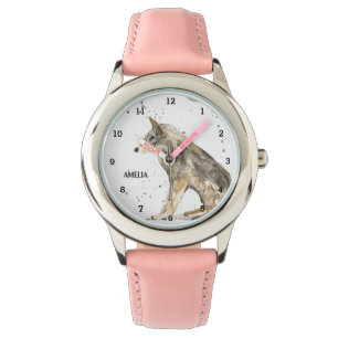 Cute Girls Wolf Animal Kids Wildlife Woodland Watch