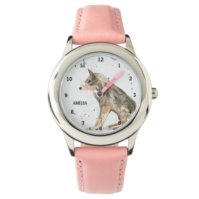 Cute Girls Wolf Animal Kids Wildlife Woodland Watch (Front)
