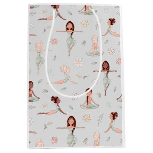 Cute Girls Zen Yoga Meditation Spiritual Namaste Medium Gift Bag