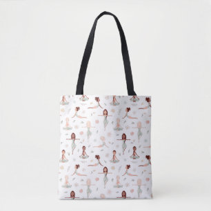 Cute Girls Zen Yoga Meditation Spiritual Namaste Tote Bag