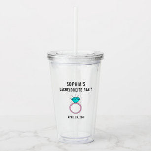 Cute Girly Bachelorette Party Wedding Favour Acrylic Tumbler