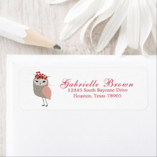 Cute Girly Bird Return Address