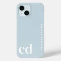 Cute Girly Blue Monogram