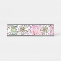 Cute Girly Blush Pink & White Floral Illustration