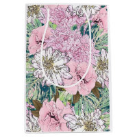 Cute Girly Blush Pink & White Floral Illustration
