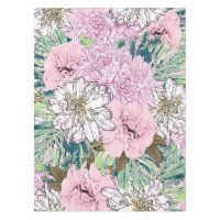 Cute Girly Blush Pink & White Floral Illustration