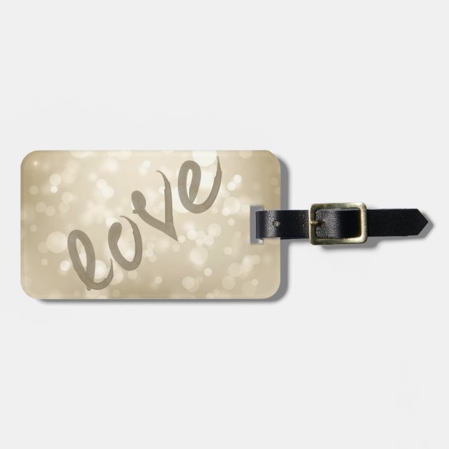 Cute Girly Bokeh,Love-Personalised Luggage Tag (Front Horizontal)
