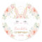 Cute Girly Bunny Blush Pink Floral Rabbit Party