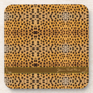 Cute Girly Cheetah Pattern Animal Print & Stiletto Coaster