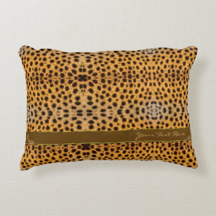 Cute Girly Cheetah Pattern Animal Print & Stiletto Decorative Cushion