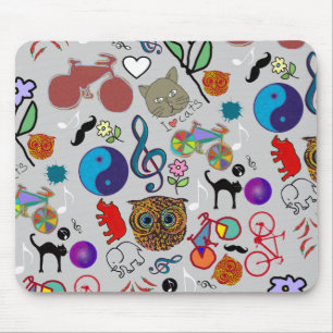 cute girly colour pattern mouse mat