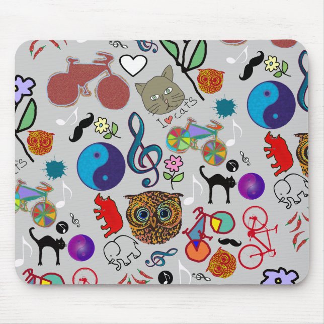 cute girly colour pattern mouse mat (Front)