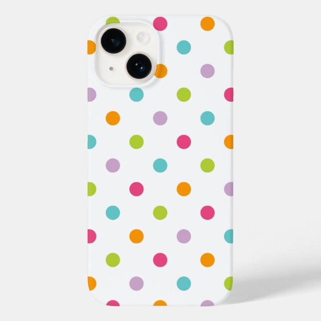 Cute Girly Colourful Polka Dots Case-Mate iPhone Case (Back)