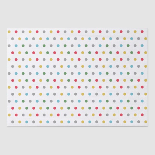 Cute girly colourful polka dots pattern  tissue paper (Front)