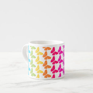 Cute Girly Colourful Rainbow Butterfly Pattern Espresso Cup