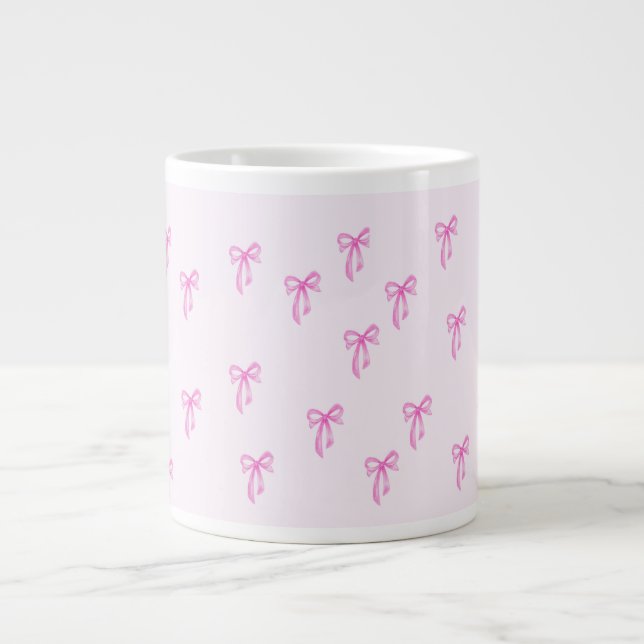 Cute Girly Coquette bow Large Coffee Mug (Front)