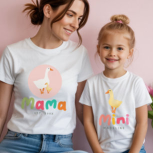 Cute Girly Coquette Pink Mama Goose Baby Shower T-Shirt
