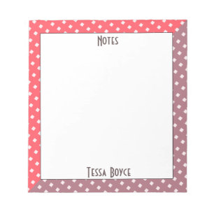 Cute Girly Coral Pink Colour Monogrammed Notepad