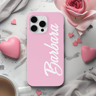 Cute Girly Custom Blush Pink Name iPhone 15 Pro Max Case