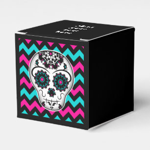 Cute girly day of the dead sugar skull favour box
