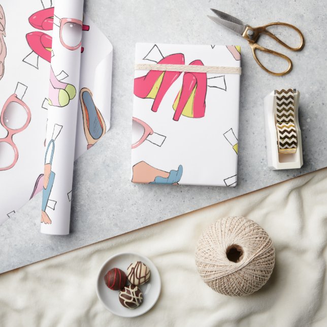 Cute Girly Diva Glam Chic Fashion Wrapping Paper (Crafts)