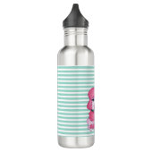 Cute Girly  Dog On Mint & White Stripes 710 Ml Water Bottle (Left)
