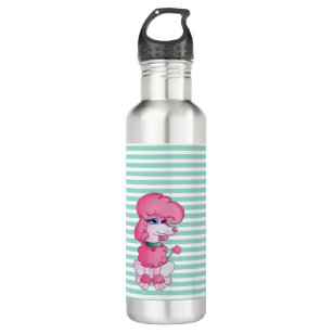Cute Girly  Dog On Mint & White Stripes 710 Ml Water Bottle