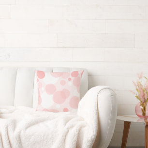Cute Girly Elegant Pink Polka Dots Cushion
