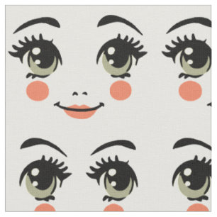 cute girly fabric doll face colour art illustratio