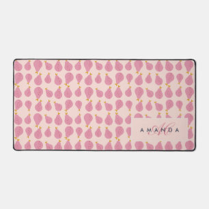 Cute Girly Feminine Pear Monogrammed Initial Gifts Desk Mat