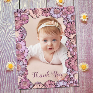 Cute Girly Floral Pastel Boho Daisy Custom Photo Postcard