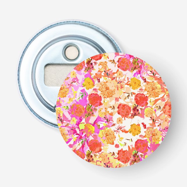 Cute girly flowers pattern bottle opener (Front)