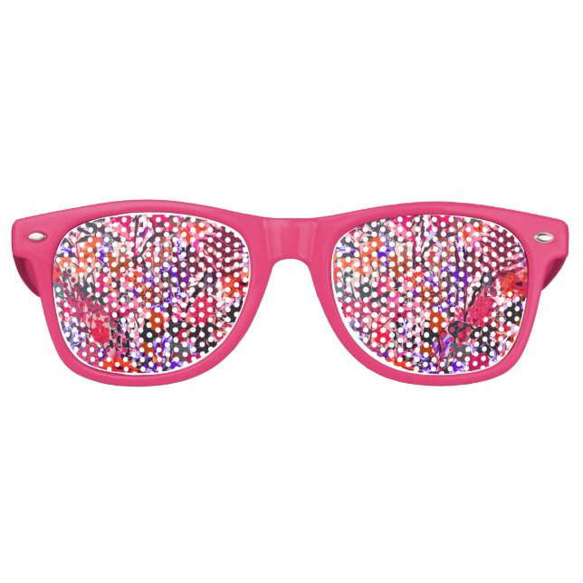 Cute girly flowers pattern retro sunglasses (Front)