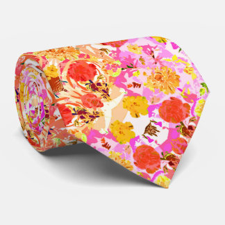 Cute girly flowers pattern tie