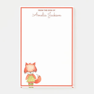 Cute Girly Fox Woodland Animal Post-it Notes