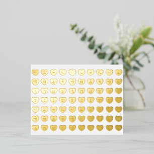 Cute girly fun custom conversation candy hearts foil holiday postcard